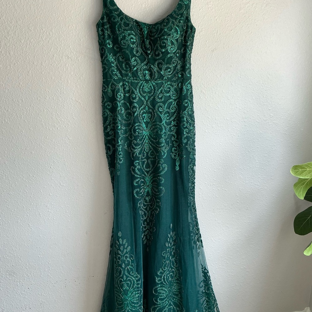 Cinderella Teal Lace Maxi Dress